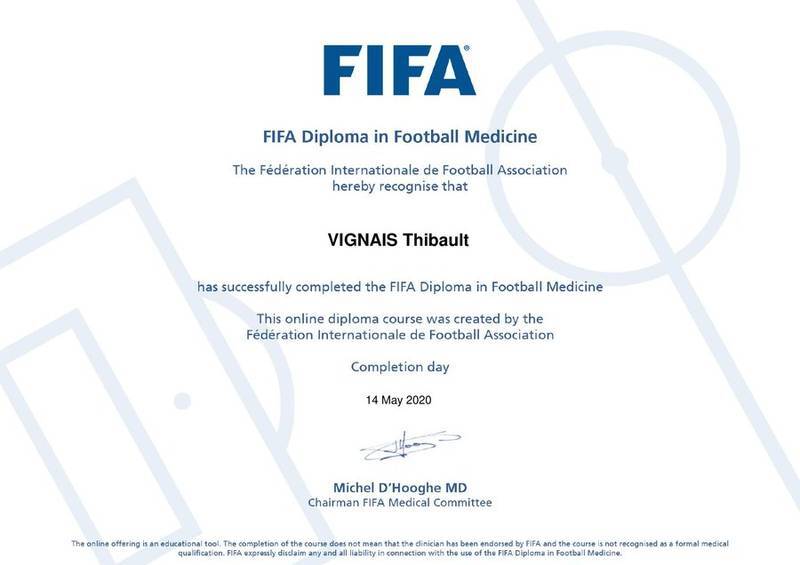 FIFA Diploma in Football Medicine de Thibault Vignais