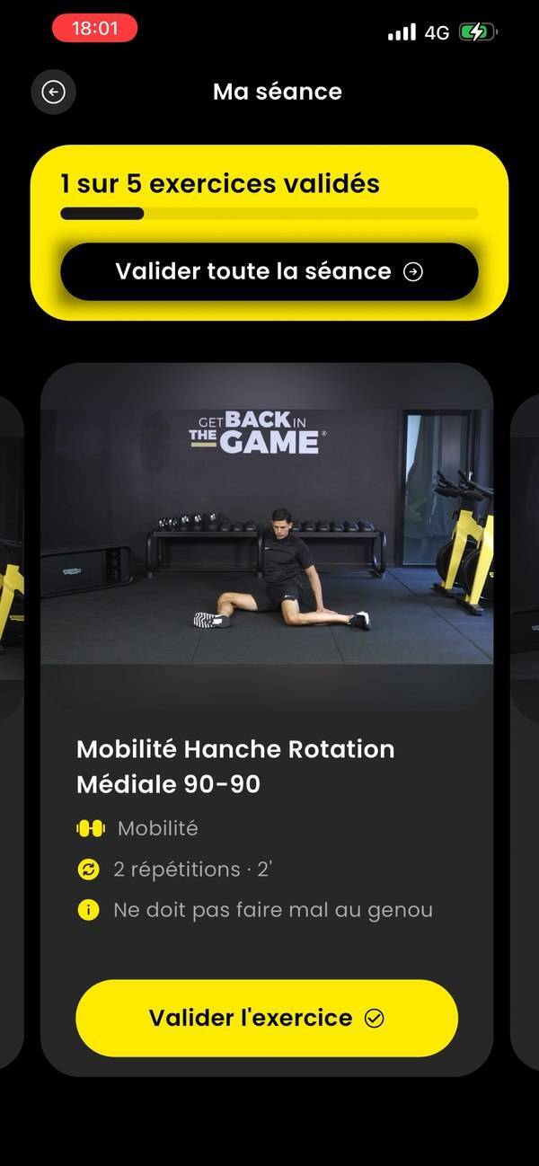 Programme d'exercices personnalis&eacute; sur l'application HOPP