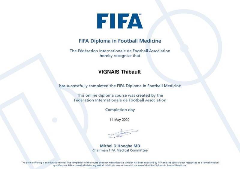 FIFA Diploma in Football Medicine de Thibault Vignais